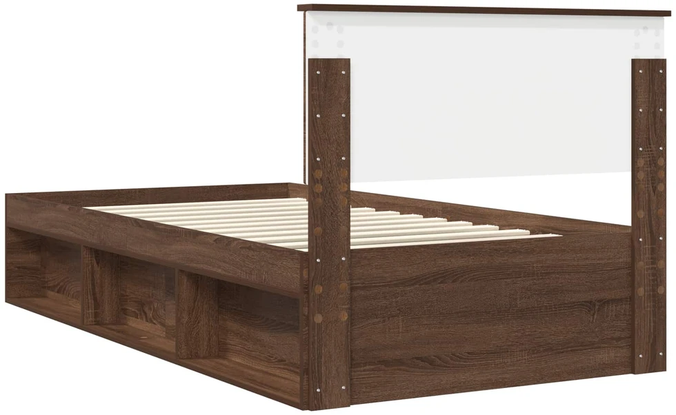 Lova Lovos rėmas Rudas ąžuolas 100 x 200 cm Kietos pušies mediena