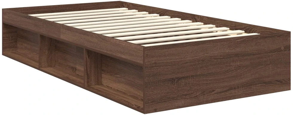Lova Lovos rėmas Rudas ąžuolas 100 x 200 cm Kietos pušies mediena
