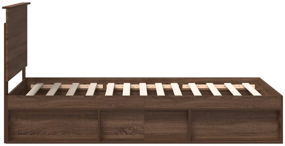Lova Lovos rėmas Rudas ąžuolas 100 x 200 cm Kietos pušies mediena