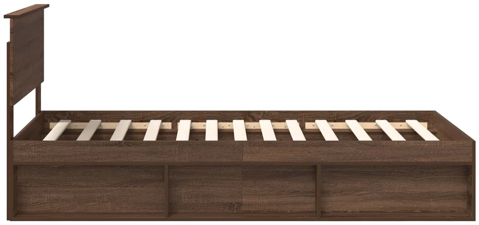Lova Lovos rėmas Rudas ąžuolas 100 x 200 cm Kietos pušies mediena