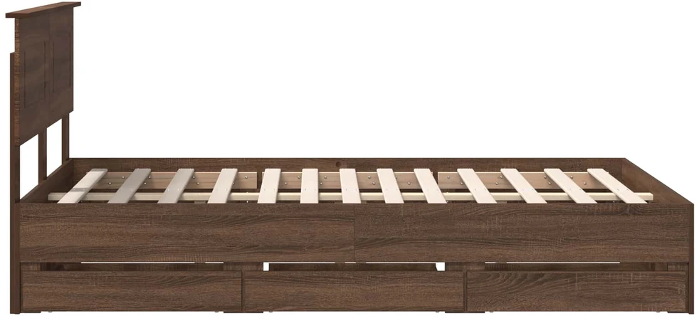 Lova Lovos rėmas Rudas ąžuolas 120 x 190 cm Inžinerinė mediena