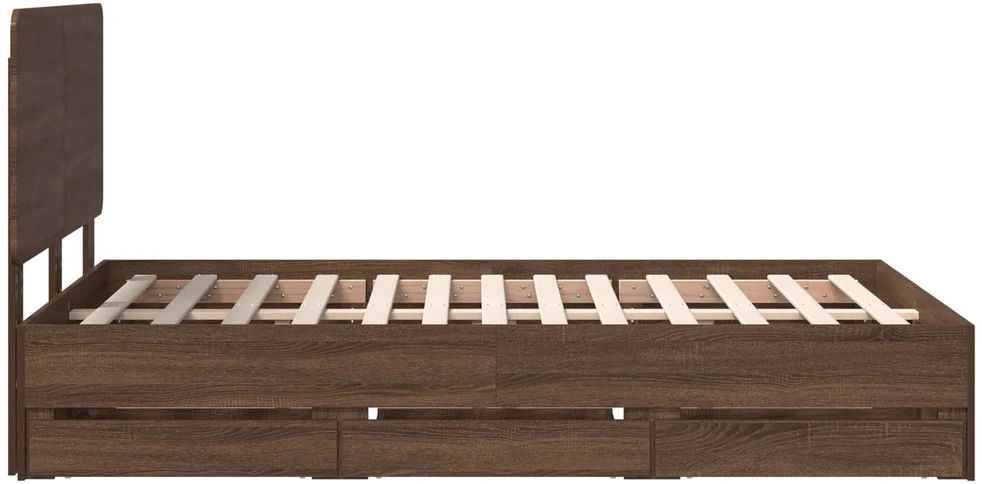 Lova Lovos rėmas Rudas ąžuolas 120 x 190 cm Inžinerinė mediena