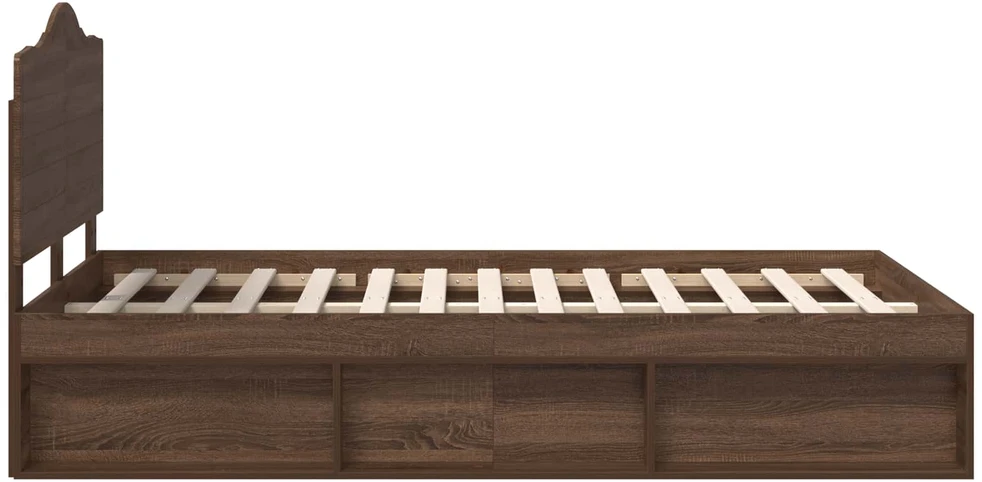 Lova Lovos rėmas Rudas ąžuolas 120 x 200 cm Kietos pušies mediena