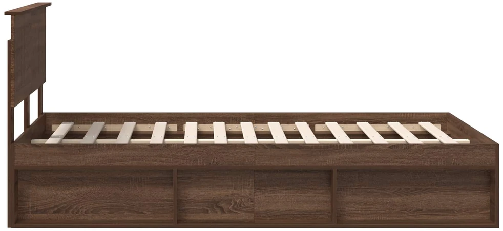 Lova Lovos rėmas Rudas ąžuolas 120 x 200 cm Kietos pušies mediena