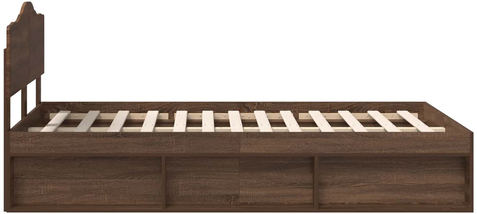 Lova Lovos rėmas Rudas ąžuolas 120 x 200 cm Kietos pušies mediena