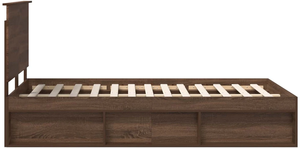 Lova Lovos rėmas Rudas ąžuolas 120 x 200 cm Kietos pušies mediena