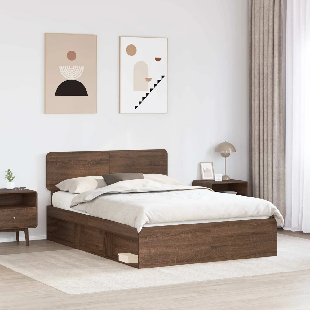 Lovos rėmas Rudas ąžuolas 140 x 200 cm Kietos pušies mediena
