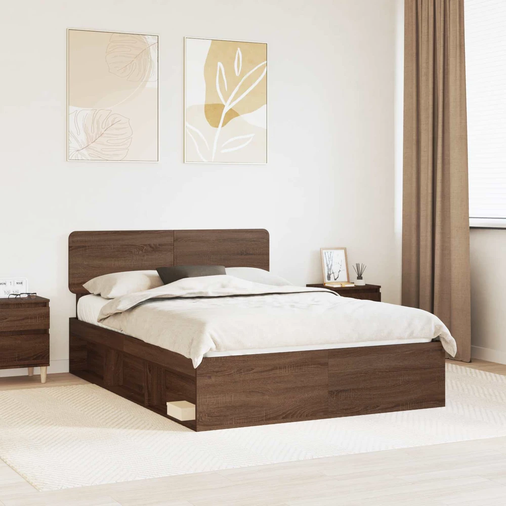 Lovos rėmas Rudas ąžuolas 140 x 200 cm Kietos pušies mediena