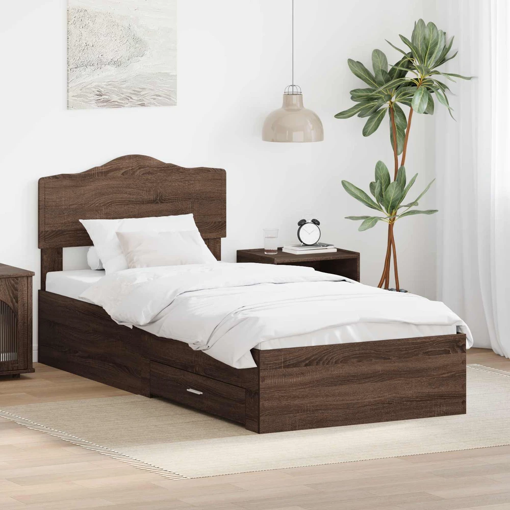 Lova Lovos rėmas Rudas ąžuolas 70 x 190 cm Apdirbta mediena