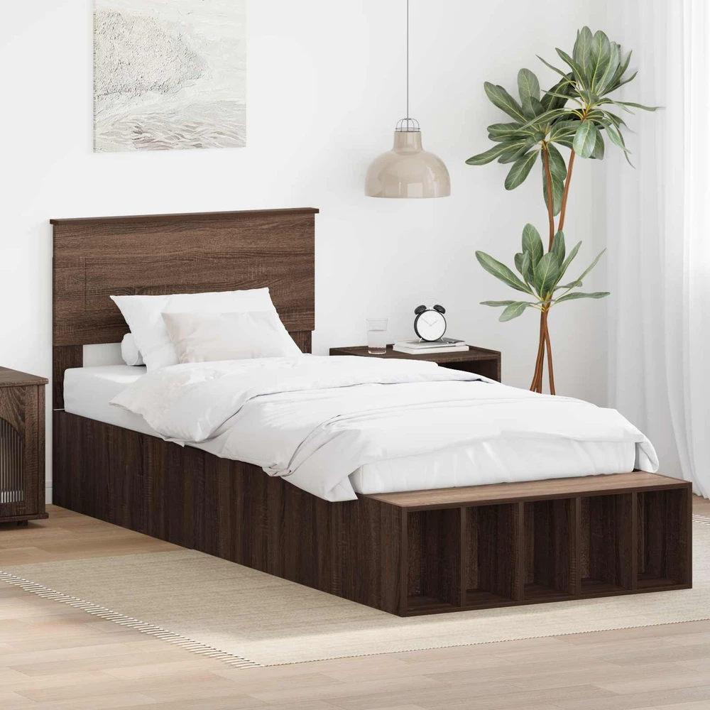 Lova Lovos rėmas Rudas ąžuolas 75 x 190 cm Apdirbta mediena