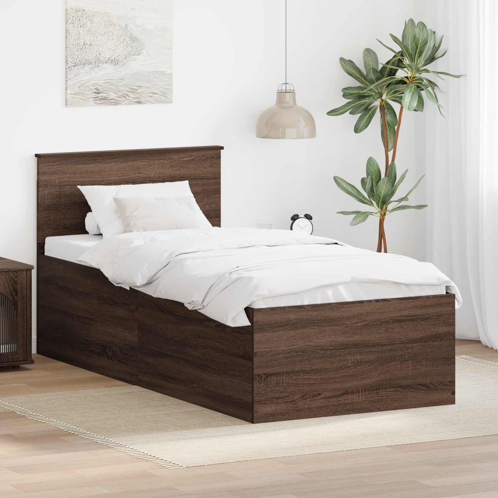 Lova Lovos rėmas Rudas ąžuolas 75 x 190 cm Apdirbta mediena