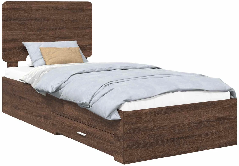 Lova Lovos rėmas Rudas ąžuolas 75 x 190 cm Apdirbta mediena