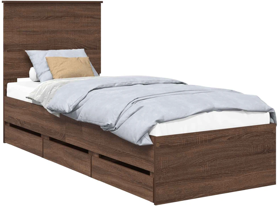 Lova Lovos rėmas Rudas ąžuolas 75 x 190 cm Inžinerinė mediena