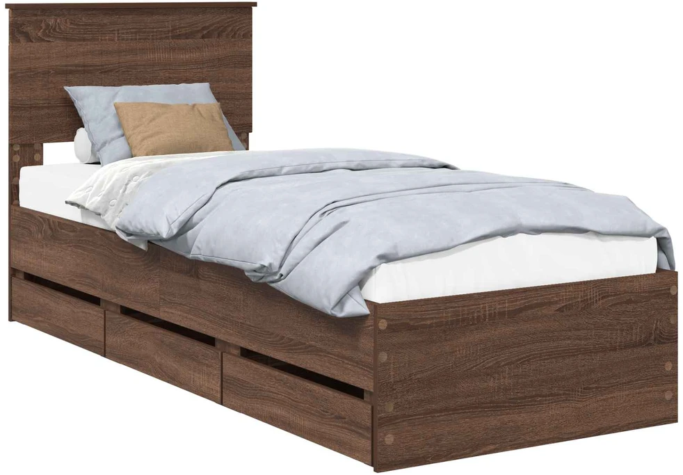 Lova Lovos rėmas Rudas ąžuolas 75 x 190 cm Inžinerinė mediena