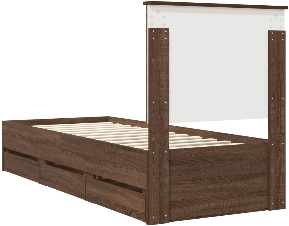 Lova Lovos rėmas Rudas ąžuolas 75 x 190 cm Inžinerinė mediena