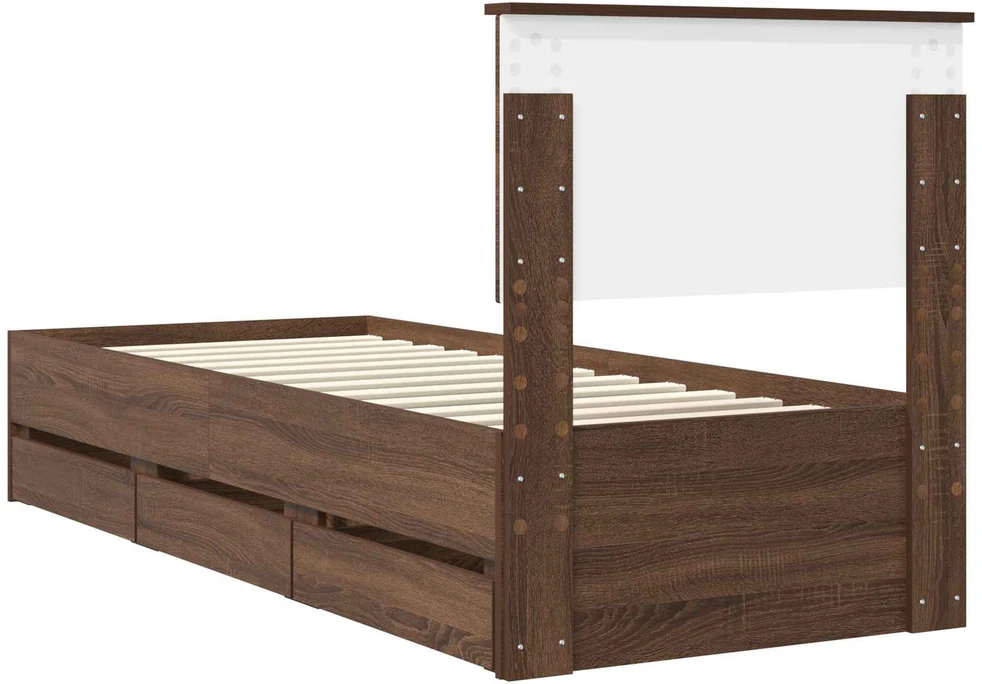 Lova Lovos rėmas Rudas ąžuolas 75 x 190 cm Inžinerinė mediena