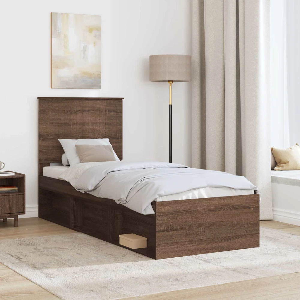 Lova Lovos rėmas Rudas ąžuolas 75 x 190 cm Kietos pušies mediena