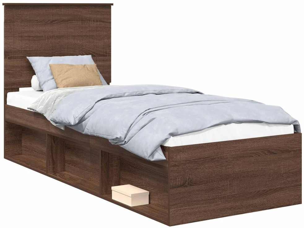 Lova Lovos rėmas Rudas ąžuolas 75 x 190 cm Kietos pušies mediena