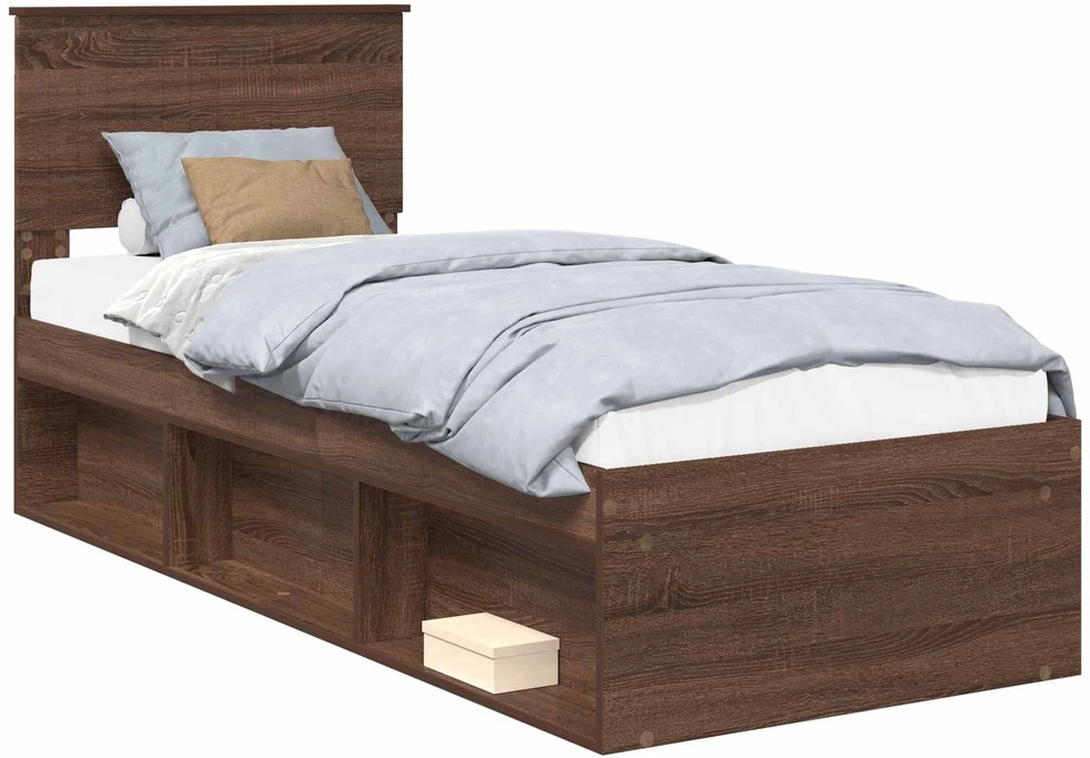 Lova Lovos rėmas Rudas ąžuolas 75 x 190 cm Kietos pušies mediena