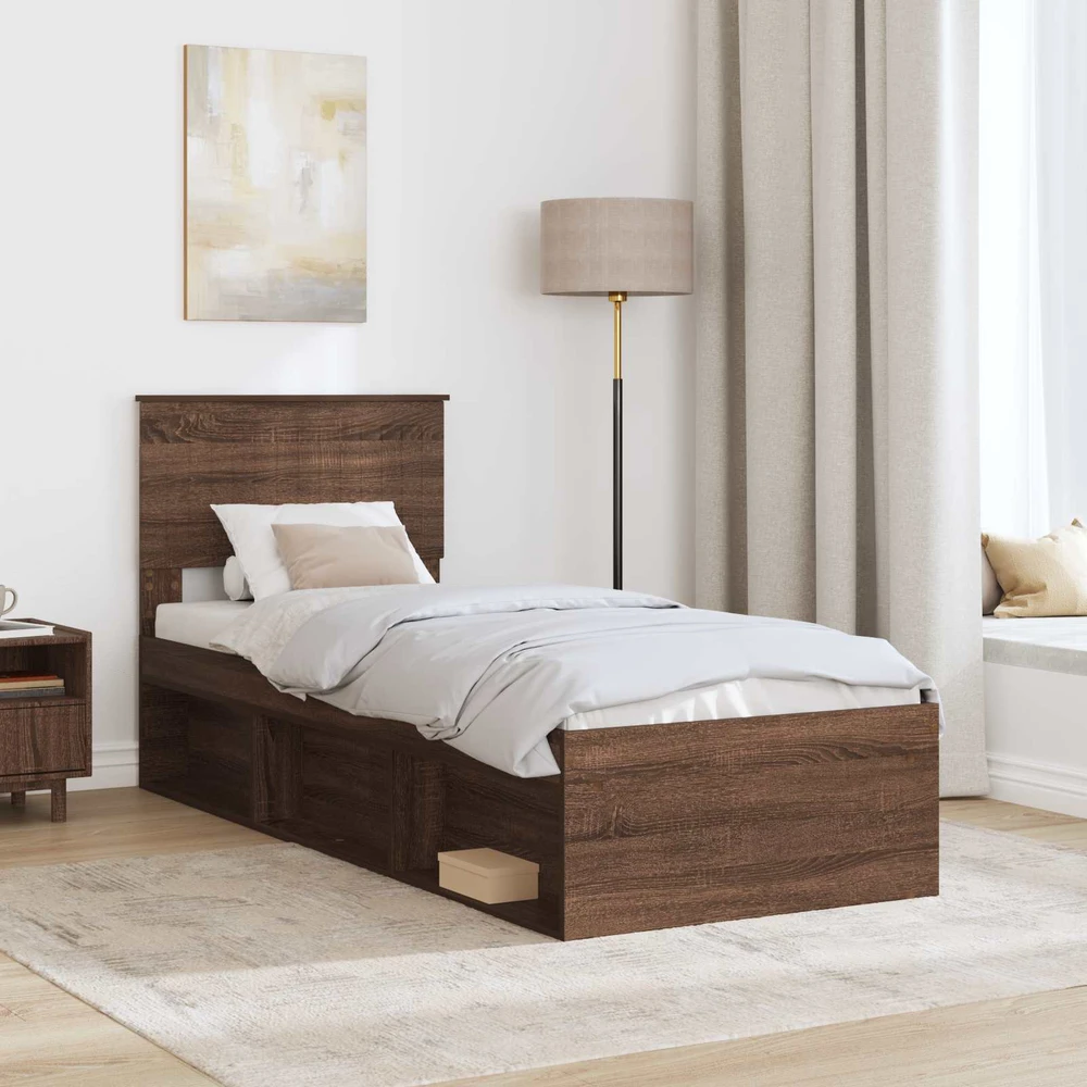 Lova Lovos rėmas Rudas ąžuolas 75 x 190 cm Kietos pušies mediena