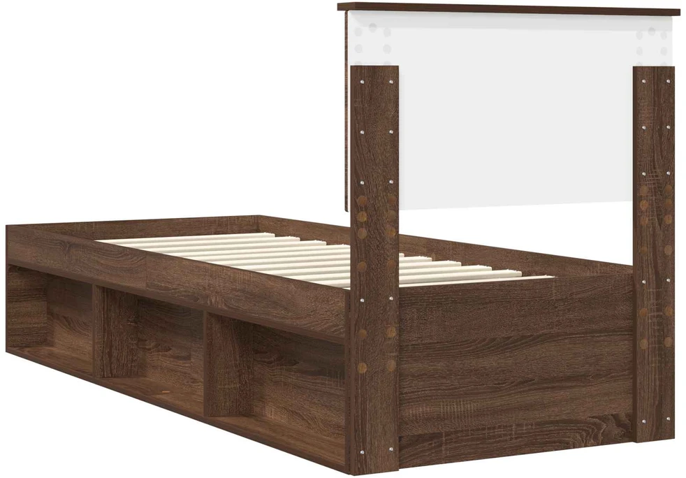 Lova Lovos rėmas Rudas ąžuolas 75 x 190 cm Kietos pušies mediena