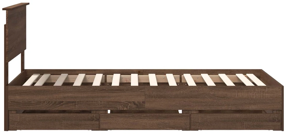 Lova Lovos rėmas Rudas ąžuolas 90 x 200 cm Inžinerinė mediena