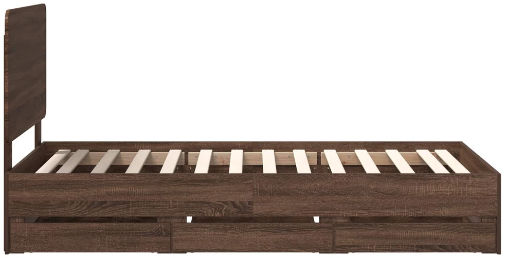 Lova Lovos rėmas Rudas ąžuolas 90 x 200 cm Inžinerinė mediena