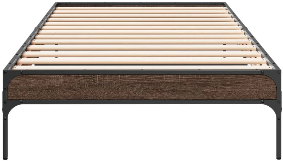 Lovos rėmas, rudas ąžuolo, 100x200cm, apdirbta mediena/metalas