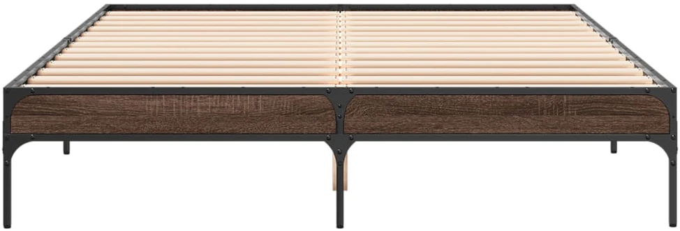 Lovos rėmas, rudas ąžuolo, 140x200cm, apdirbta mediena/metalas