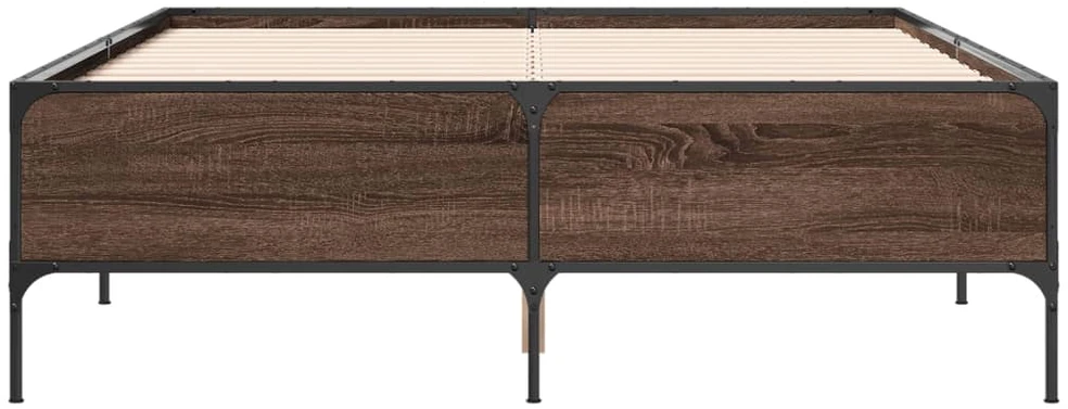 Lovos rėmas, rudas ąžuolo, 140x200cm, apdirbta mediena/metalas