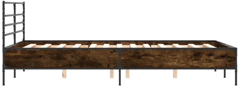 Lovos rėmas, rudas ąžuolo, 140x200cm, apdirbta mediena/metalas