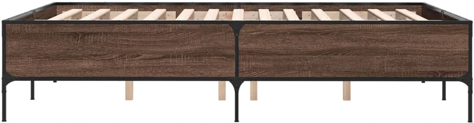 Lovos rėmas, rudas ąžuolo, 140x200cm, apdirbta mediena/metalas
