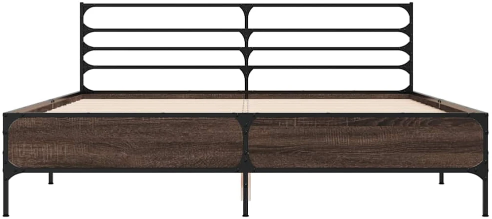 Lovos rėmas, rudas ąžuolo, 150x200cm, apdirbta mediena/metalas