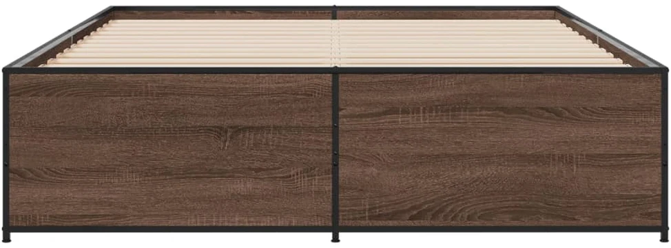 Lovos rėmas, rudas ąžuolo, 150x200cm, apdirbta mediena/metalas