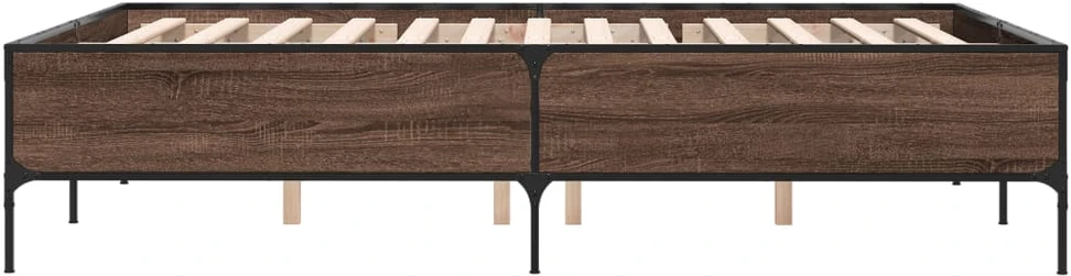 Lovos rėmas, rudas ąžuolo, 160x200cm, apdirbta mediena/metalas