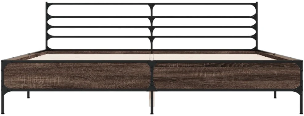 Lovos rėmas, rudas ąžuolo, 180x200cm, apdirbta mediena/metalas