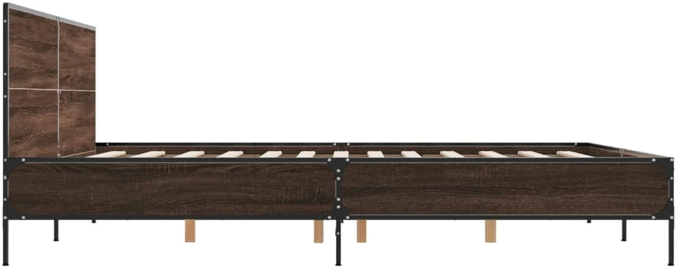 Lovos rėmas, rudas ąžuolo, 200x200cm, apdirbta mediena/metalas