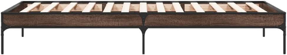 Lovos rėmas, rudas ąžuolo, 90x190cm, apdirbta mediena/metalas