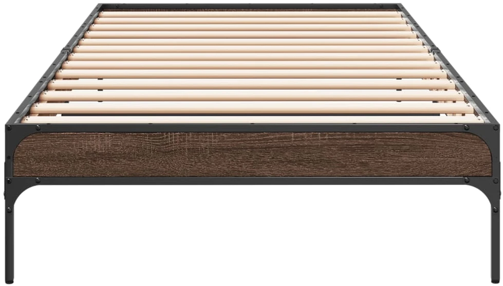 Lovos rėmas, rudas ąžuolo, 90x190cm, apdirbta mediena/metalas
