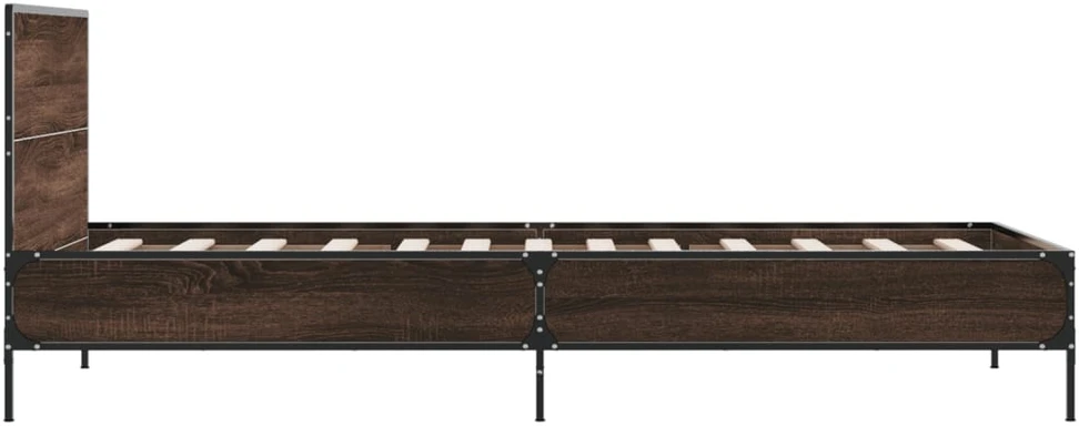 Lovos rėmas, rudas ąžuolo, 90x190cm, apdirbta mediena/metalas