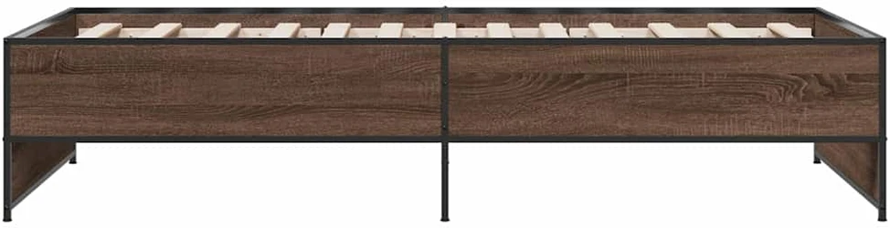 Lovos rėmas, rudas ąžuolo, 90x190cm, apdirbta mediena/metalas