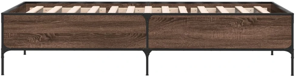 Lovos rėmas, rudas ąžuolo, 90x200cm, apdirbta mediena/metalas