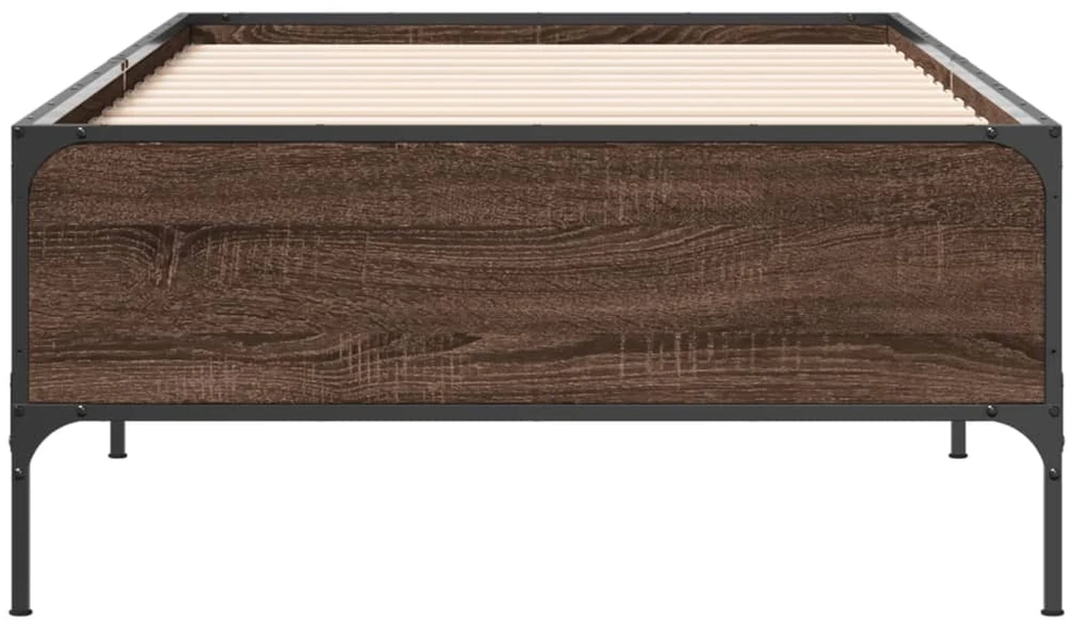 Lovos rėmas, rudas ąžuolo, 90x200cm, apdirbta mediena/metalas