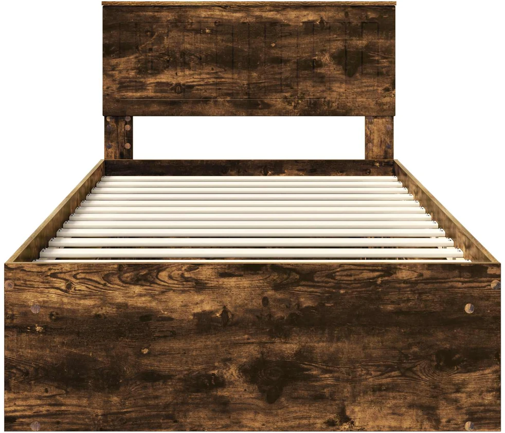 Lova Lovos rėmas Rūkyta ąžuolas 100 x 200 cm Kietos pušies mediena