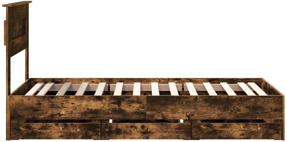Lova Lovos rėmas Rūkyta ąžuolas 100 x 200 cm Inžinerinė mediena