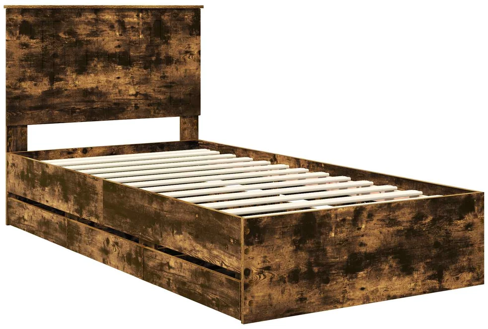 Lova Lovos rėmas Rūkyta ąžuolas 100 x 200 cm Inžinerinė mediena