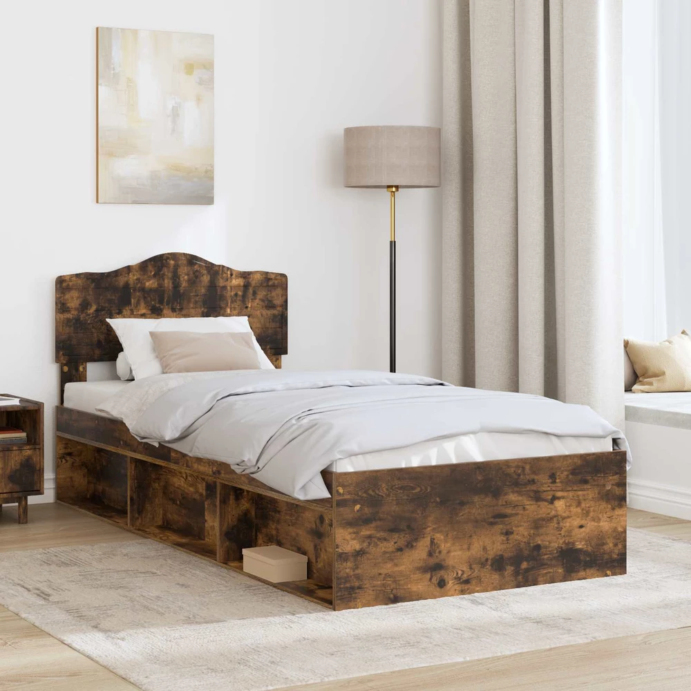 Lova Lovos rėmas Rūkyta ąžuolas 100 x 200 cm Kietos pušies mediena