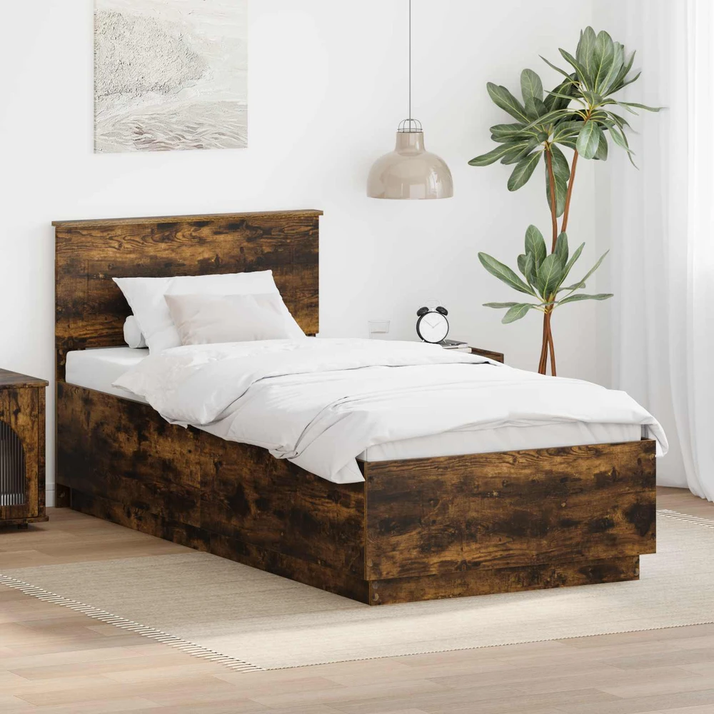Lova Lovos rėmas Rūkyta ąžuolas 100 x 200 cm Apdirbta mediena