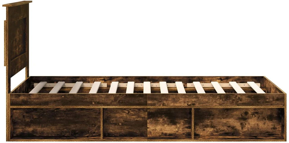 Lova Lovos rėmas Rūkyta ąžuolas 100 x 200 cm Kietos pušies mediena