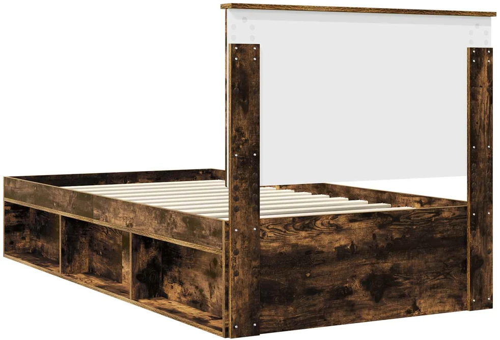 Lova Lovos rėmas Rūkyta ąžuolas 100 x 200 cm Kietos pušies mediena